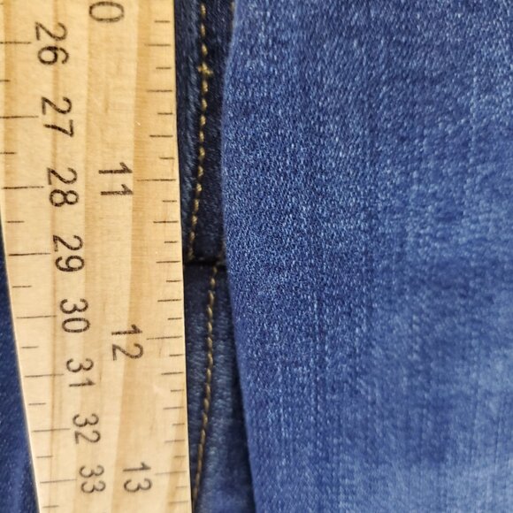 New York & Co Jeans Womens Large Blue Cropped Tummy-Less Pull-On Stretch Denim - Picture 8 of 11